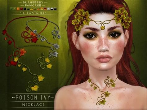 Blahberry Pancake Poison Ivy Necklace Sims 4 Circlet Sims