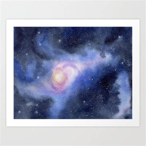Galaxy With Nebula Art Print By Landandseaartstudio Orginal Was