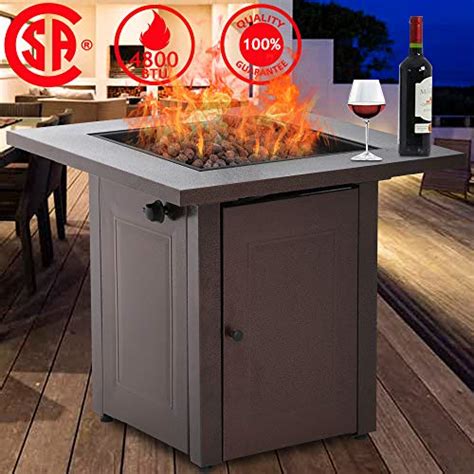 It does not put out any smoke during operation, making it comfortable to use. Fire Pit, Propane Gas Outdoor Firepit Portable Table Fire Pit with Lava Rack Burner, 48,000 BTU ...