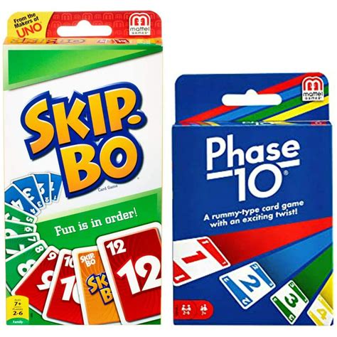 Mattel Phase 10 Card Game With Skip Bo Card Game