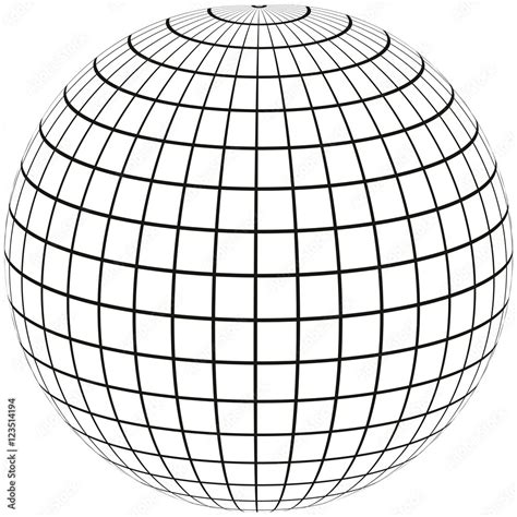 Ball With Lines Earth Globe With Meridian And Longitude 3d Sphere