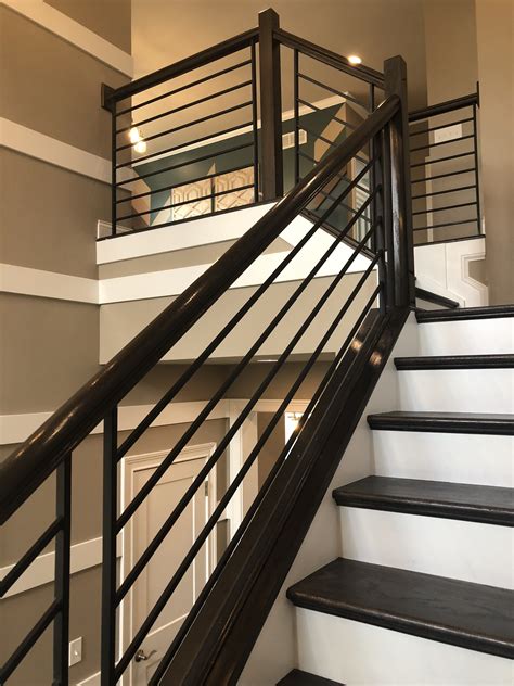 Modern Horizontal Wrought Iron Spindle Staircase Design Modern