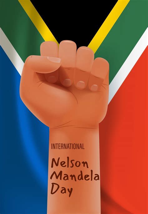 International Nelson Mandela Day Vector Concept With Flag And Africa