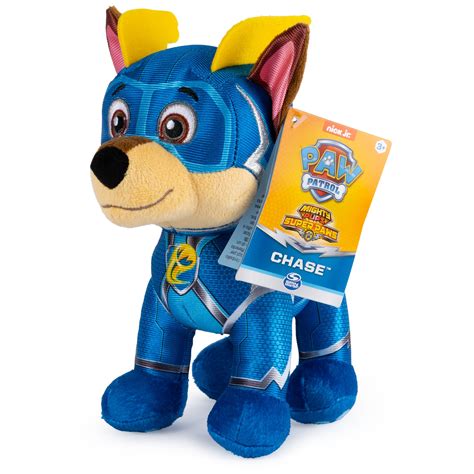 Paw Patrol Mighty Pups Super Paws Chase Stuffed Animal Plush 8 Inch