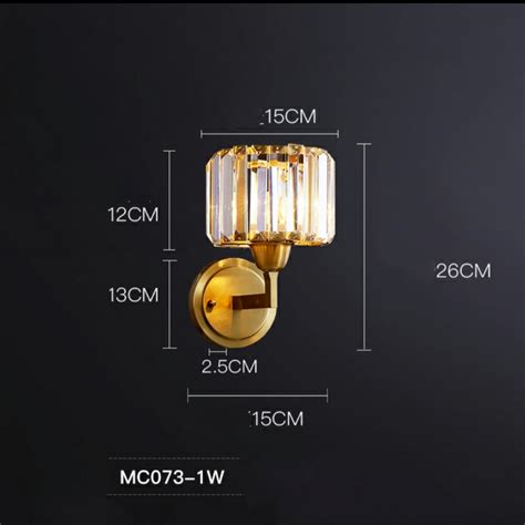 Crystal Solid Brass Sconce Wall Lights Vanity Lighting Mid Century