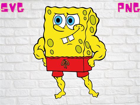Spongebob Squarepants Muscles Svg Digital File Only Svg Png Etsy
