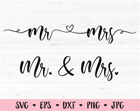 Art Collectibles Digital Drawing Illustration Mr And Mrs SVG Digital Files For Cricut