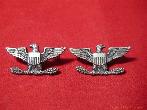 Sterling Wwii Colonel Insignia Pins War And Peace Eagles 49294680