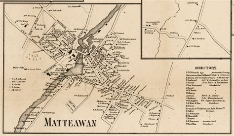 Matteawan New York 1858 Old Town Map Custom Print Dutchess Co Old