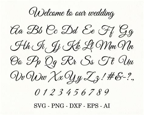 Elegant Font Svg Wedding Font Cursive Font Svg Elegant Alphabet