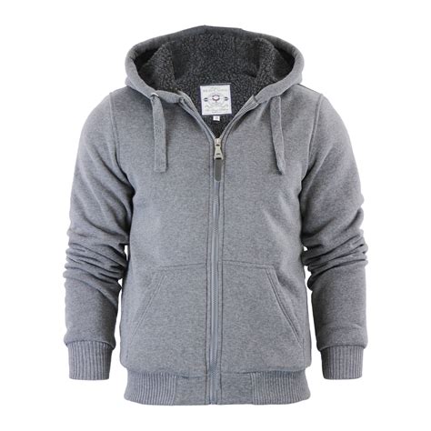 Mens Hoodie Brave Soul Zone Sherpa Fleece Lined Zip Up Hooded Sweater