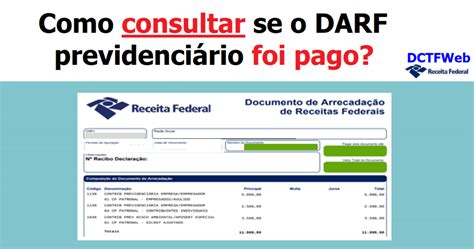 Como Consultar Se O Darf Previdenci Rio Foi Pago Dominando A