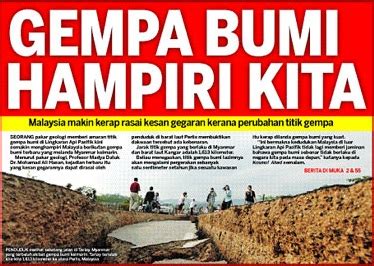 Gempa bumi dengan kekuatan 6,4 magnitudo terjadi di nias barat. Rozmal bin Malakan: Titik gempa bumi menghampiri Malaysia