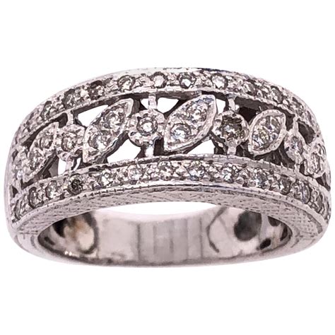 Neil Lane Diamond Wedding Band Ring Bridal 14 Karat White Gold At