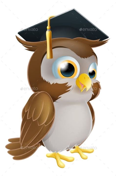 Graduate Owl Owl Cartoon Cute Cartoon Owl Clip Art Owl Illustration