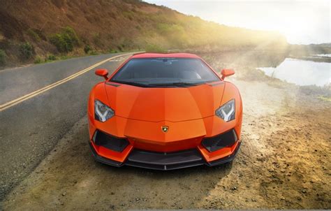Wallpaper Supercar Orange Lamborghini Aventador Images For Desktop