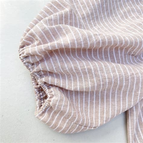 Linen Cotton Stripes Melange Beige Fabrics Hemmers