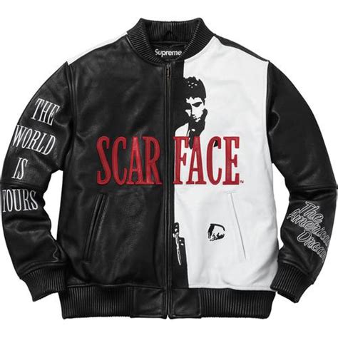 Scarface Embroidered Leather Jacket Fall Winter 2017 Supreme