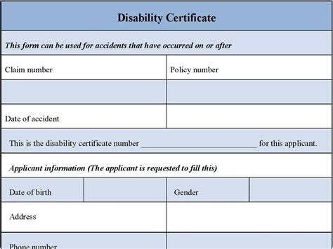 Disability Certificate Form Editable Pdf Forms