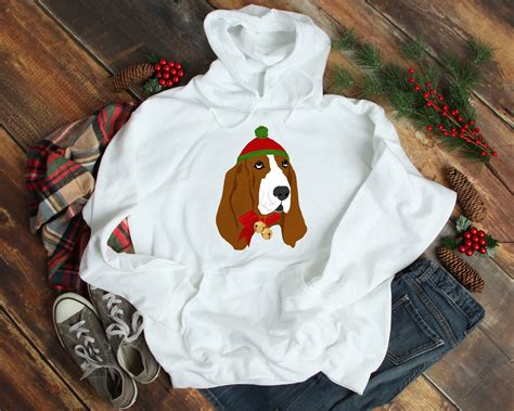 Basset Hound Christmas Sweatshirt Festive Christmas Sweater Etsy