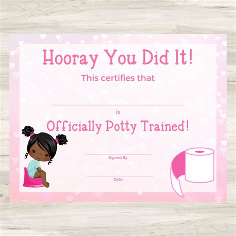 Potty Training Certificate Diploma Keepsake African Etsy