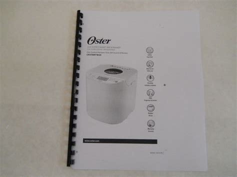 Oster Bread Machine Manual 4807 4811 4812 4839 5811 5812 5814 5815 5821