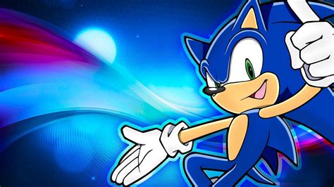 Sonic The Hedgehog In Blue Hexagon Background Hd Sonic Wallpapers Hd