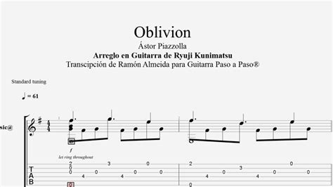 Today piazzola's oblivion and libertango are among most pop;uar tango music in the world. OBLIVION - Astor Piazzolla - Tablatura por Ramón Almeida ...