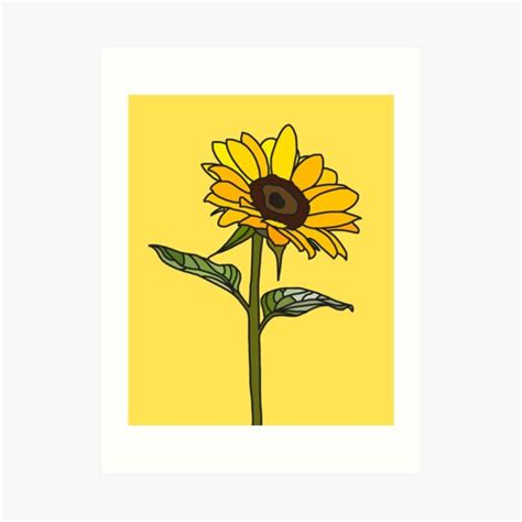 Aesthetic Sunflower Art Print For Sale By Rocket To Pluto Redbubble