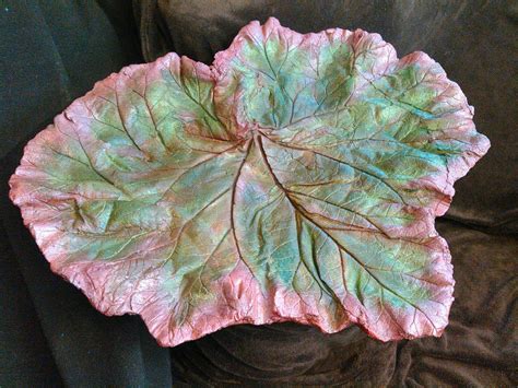 30 X 26stained Rhubarb Leaf 200 Cement Leaves Concrete Leaves