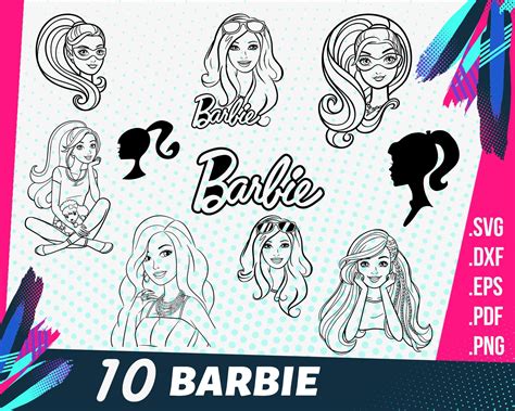 Dxf Barbie Doll Head Clipart Cut Files For Cricut Silhouette Svg Barbie Doll Head Silhouette Svg