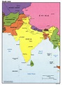 Large detailed political map of South Asia with major cities and ...