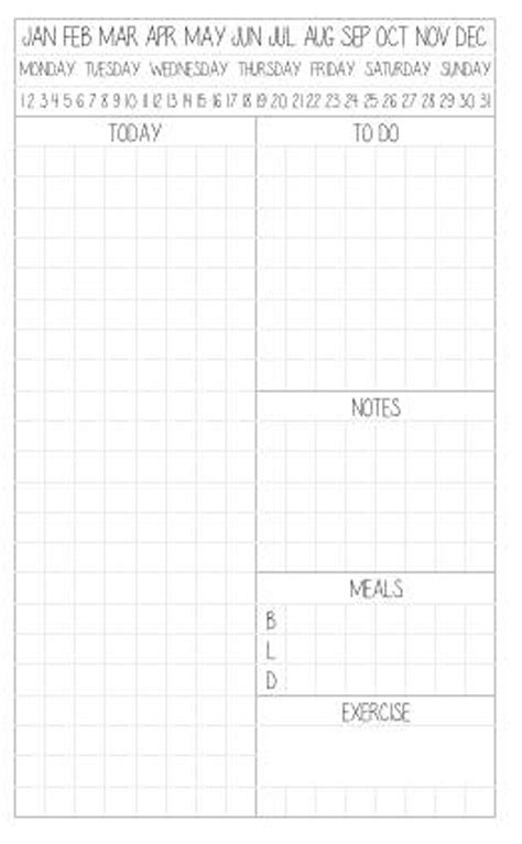 Digital Pocket Size Undated Daily Grid Style Inserts With Etsy