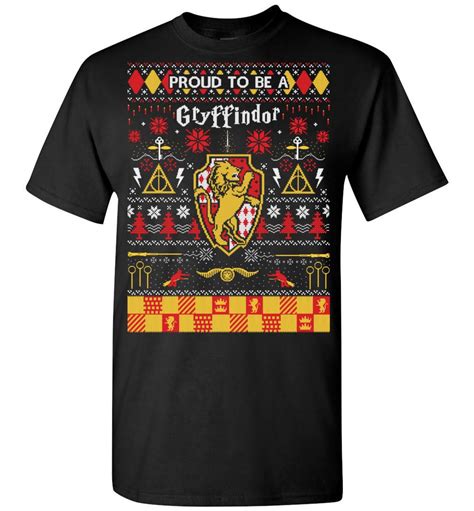 Proud To Be A Gryffindor Christmas T Shirt The Muggle Land Co T