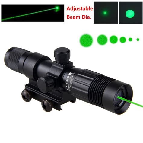 Adjustable Green Dot Laser Sight Flashlight Designator 20mm Rail Mount