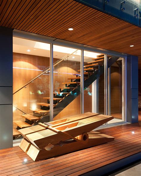 Modern West Vancouver Staircase Seen Through A Window House Design