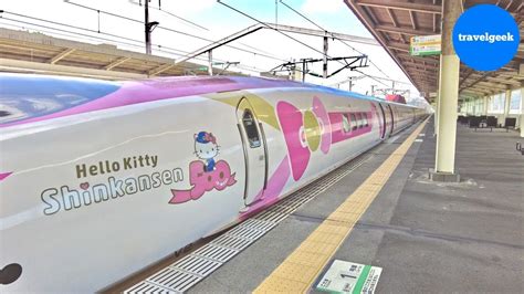 adorable riding hello kitty shinkansen bullet train in japan youtube