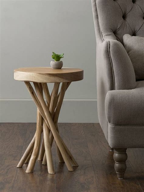 Small Round Wood End Table Interior Design Ideas