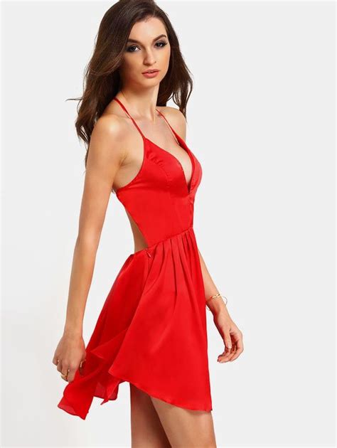 red sleeveless criss cross back pleated dress makemechic pleated dress pleated mini