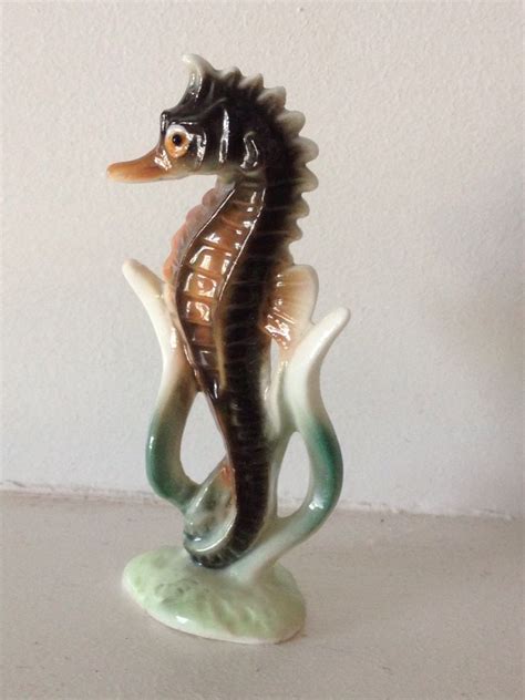 Vintage Miniature Seahorse Figurine Aquarium Ornament Seahorse