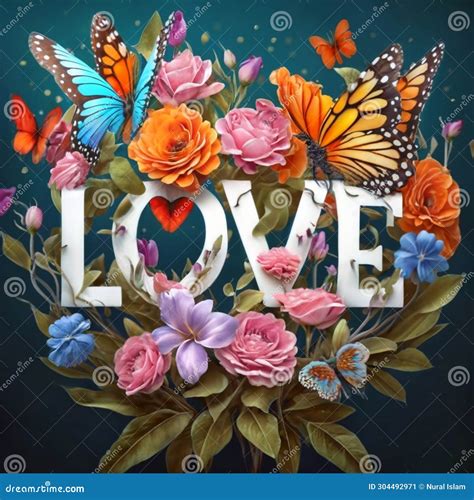 "Blooms and Flutter: a Symphony of Love with Flowers and Butterflies