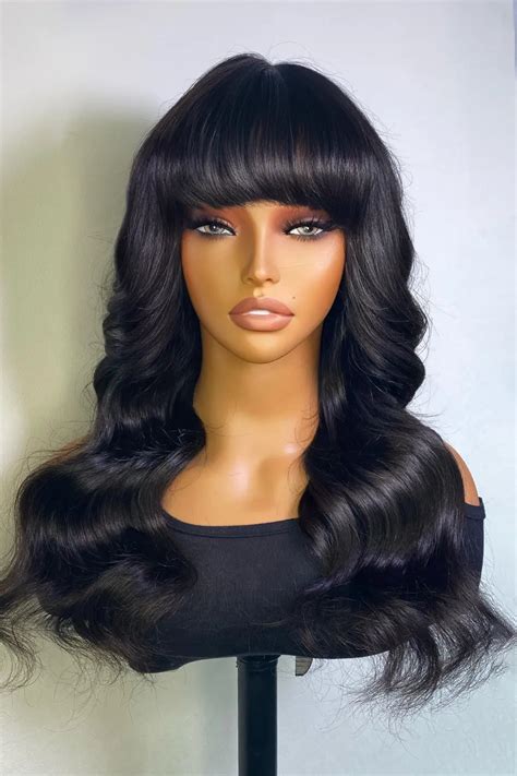 No Glue Wigs With Lace Front Top And Bangs Beginner Friendly Ygwigs