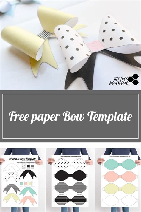Diy stacked christmas hair bow tutorial free svg cut file pdf download. DIY Printable Paper Bow with Template | Paper bow, Paper bows diy, Bow template