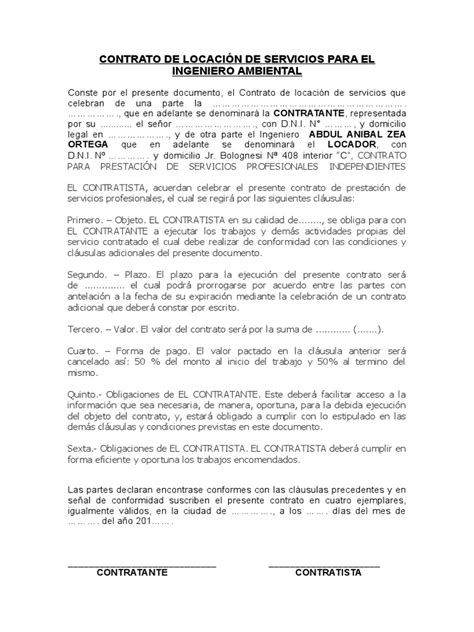 Modelo De Contrato De Servicios Profesionales Independientes Noticias