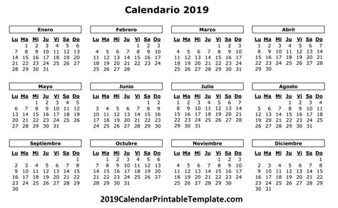 Calendario 2019 M谩s De 150 Plantillas Para Imprimir Y Descargar Gratis