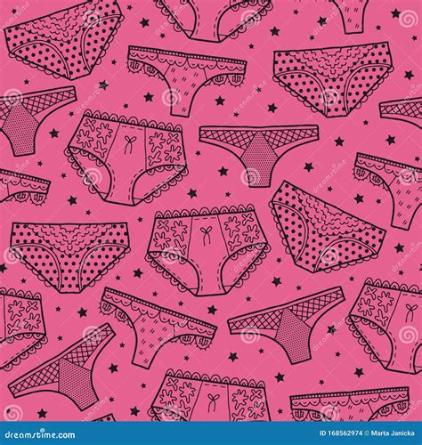 Vector Lingerie Texture Pattern In Pink And Black Stock Vector Illustration Of Panties