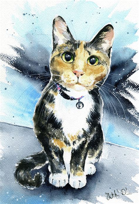 Mocha Tortoiseshell Cat Painting Painting By Dora Hathazi Mendes Fine
