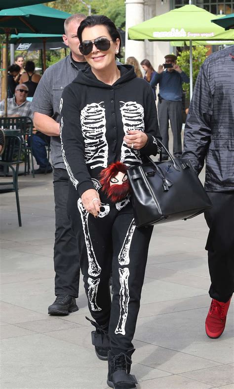 Kris Jenner Wearing A Skeleton Costume For Halloween 08 Gotceleb