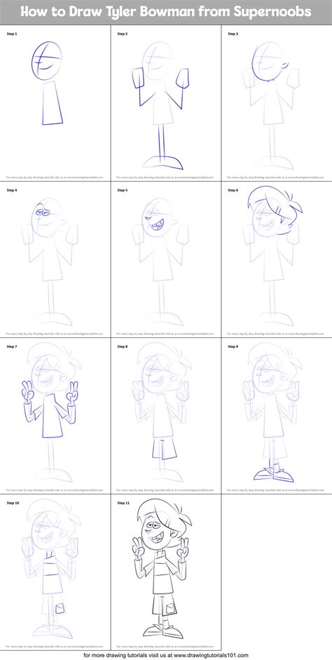 How To Draw Tyler Bowman From Supernoobs Supernoobs Step By Step