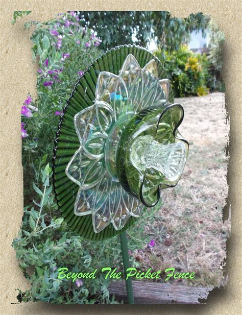 Repurposed Glass Garden Flower Wall Or Garden Art Made Of Vintage